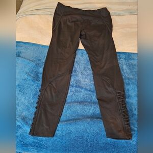 White Birch XL Leggings with Criss Cross Design at Calf - Not Sheer